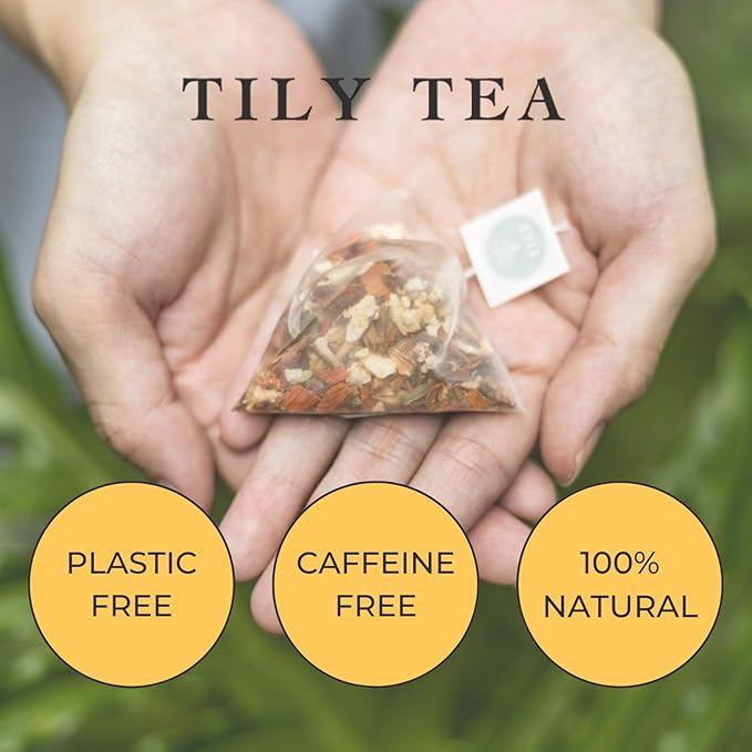 Tily Tea Good Gut Herbal Tea - Natural Prebiotic Tea for Digestive Support - Caffeine Free - 10 Plastic-Free Tea Bags