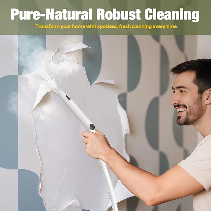 Newbealer Heavy-Duty Steam Cleaner for Home, Stainless Steel Boiler, Steam Mop with 20-Piece Accessories, Max 5 Bar, Multi-Purpose Steamer for Floors, Cars, Furniture, Upholstery, and More