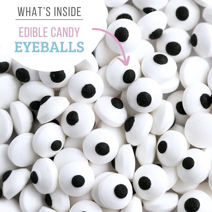 Sweets Indeed Bulk Candy Eyeballs, 200 Edible Eyes, Christmas Sprinkles, Perfect for Cake Decorations, Baking, Ice Cream, Cookies, Cupcake Topper, 2.92 ounces