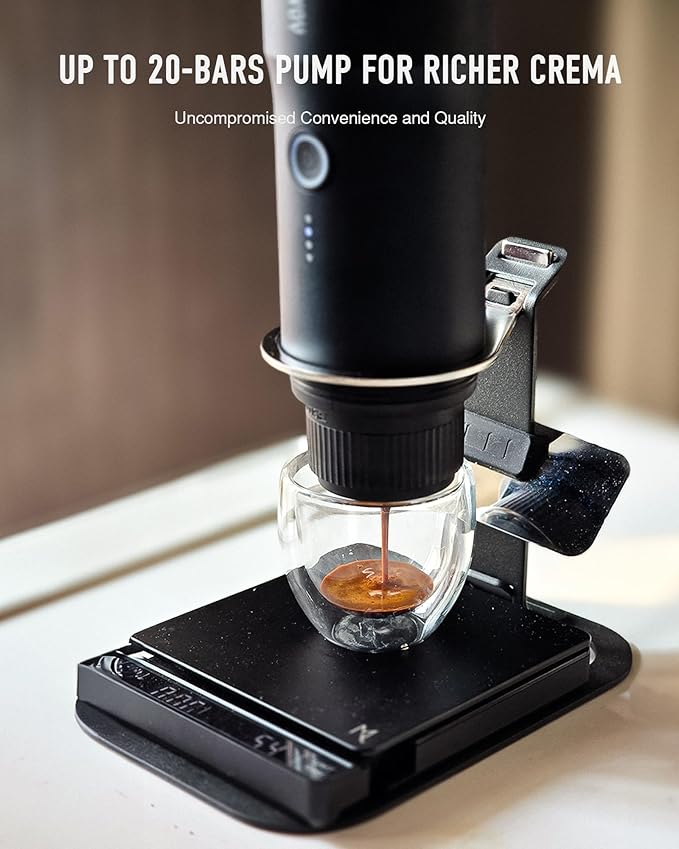 Portable Electric Espresso Machine, Ground Coffee & Capsule, Self-Heating, 20 Bar 12V Mini Car Travel Coffee Maker with 9000mAh Battery-Ideal for Camping, RV, Hiking, Office