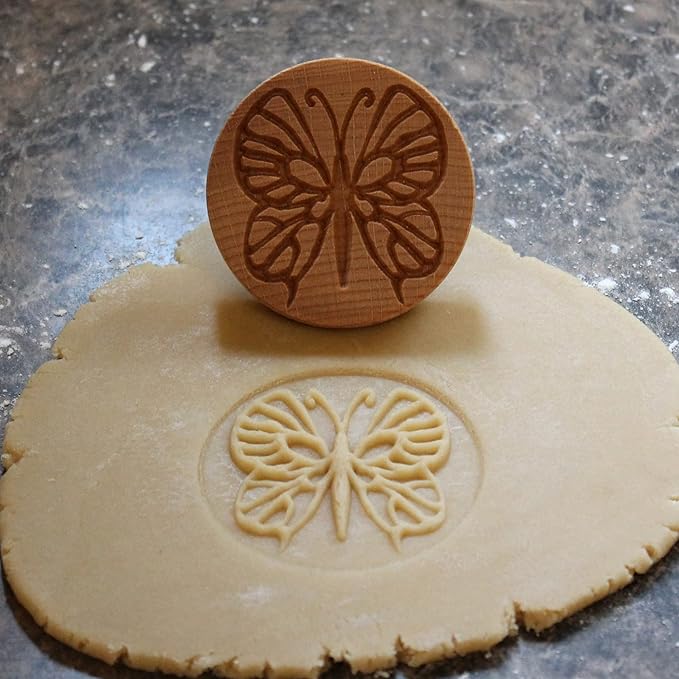 Wood Cookie Stamp, 2.5 Inch (Butterfly CS-013)
