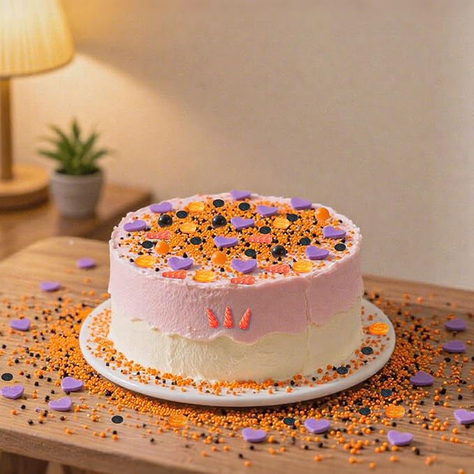 Twisweet Halloween Sprinkles 12oz, Monster Themed Sprinkles for Cake Decorating, Edible Candy Eyes Horns Confetti Sugar Sprinkle Mix, Halloween Nonpareils Baking Candy Bulk for Cake Topper Cupcake Cookie Ice Cream Decorations, Holiday Scary Party Supplies