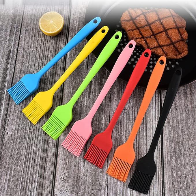 Silicone brush, Oil Brush for BBQ Kitchen Cooking Baking and Grilling (5 PCS,red)