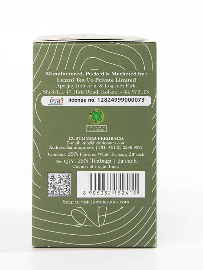 Luxmi Estates Lavender Valley Organic Lavender Tea (25 Tea Bags) Low Caffeine Tea Bags For Sleep, Relaxing, Calming, and Stress Relief, With Certified Organic Darjeeling Makaibari White Tea