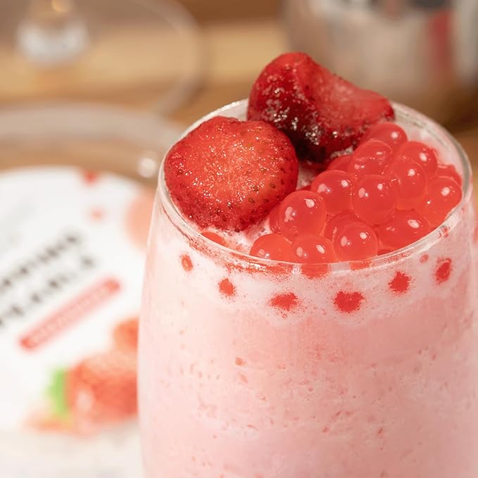 Tea Zone 3 Flavors Popping Pearls Combo, Strawberry, Mango, Blueberry Bursting Pearls for Teas, Shakes, Smoothies, Dessert Toppings