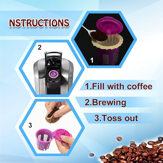 200 Count Natural Disposable Coffee Paper Filters,Coffee Filter Compatible with Keurig Single Serve Coffee Maker
