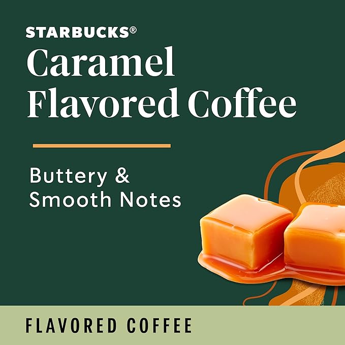 Starbucks K-Cup Coffee Pods, Caramel Flavored Coffee, Naturally Flavored, 100% Arabica, 6 boxes (60 pods total)