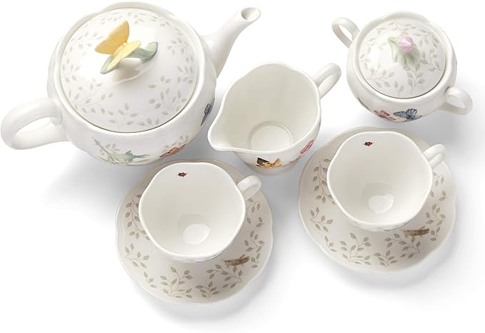 Lenox Butterfly Meadow 8-Piece Tea Set, Service for 2, White