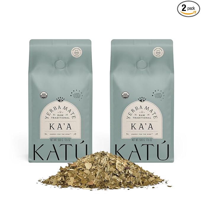 Katú Ka’a Yerba Mate Tea – 2-Pack (2 x 500g) – Organic Loose-Leaf, Air-Dried & Unroasted for Smooth Traditional Taste & Natural Energy – 1kg Total