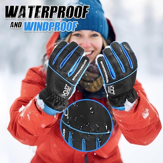 HANDLANDY Insulated Work Gloves Waterproof for Men Women, 3M Thinsulate Ski Gloves Winter Cold Weather Work Gloves Touchscreen (XL, Black)
