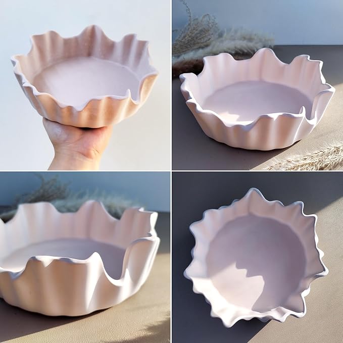 Wehous Large Irregular Bowl Silicone Mold, Unique Storage Epoxy Resin Concrete Molds, Big Candle Holder Tray Container Jewelry Holder Succulent Pot Makeup Organizer Casting Mold Art Craft Ornament
