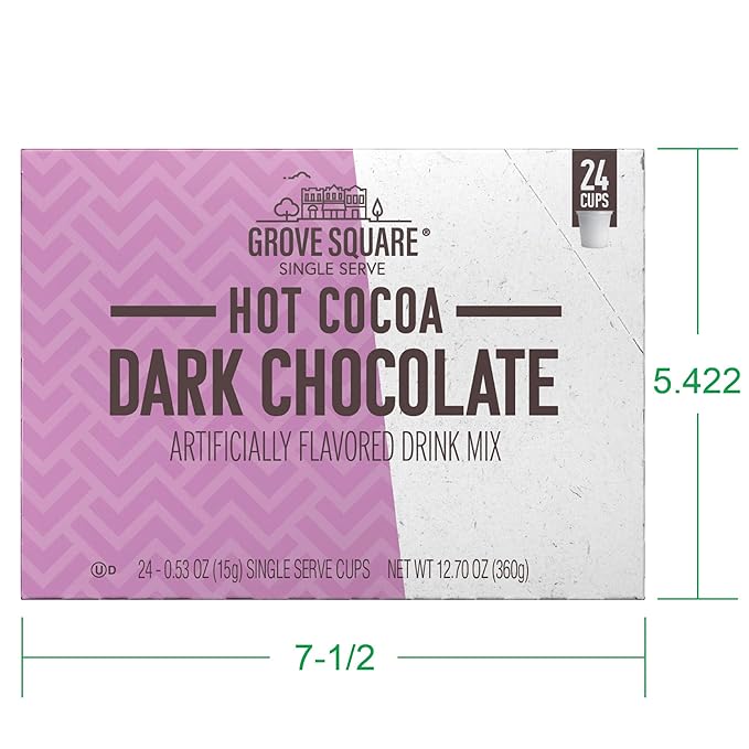 Grove Square Hot Cocoa Dark Chocolate, 24 Single Serve Cups