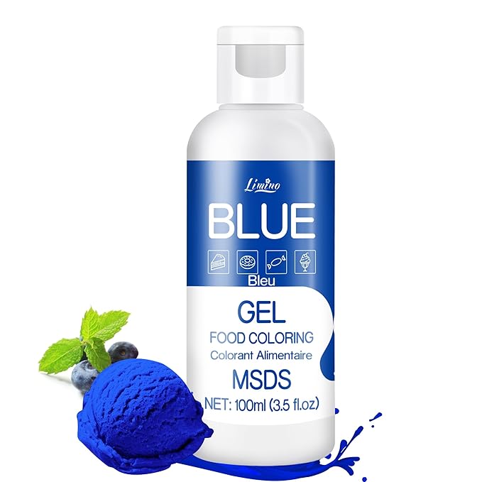 Gel Food Coloring - 4.5oz Vivid Food Coloring Gel for Baking, Cake Decorating, Cookie, Fondant, Macaron - Tasteless Concentrated Edible Food Color Dye for Icing, Slime, Drinks, DIY Crafts (Blue)