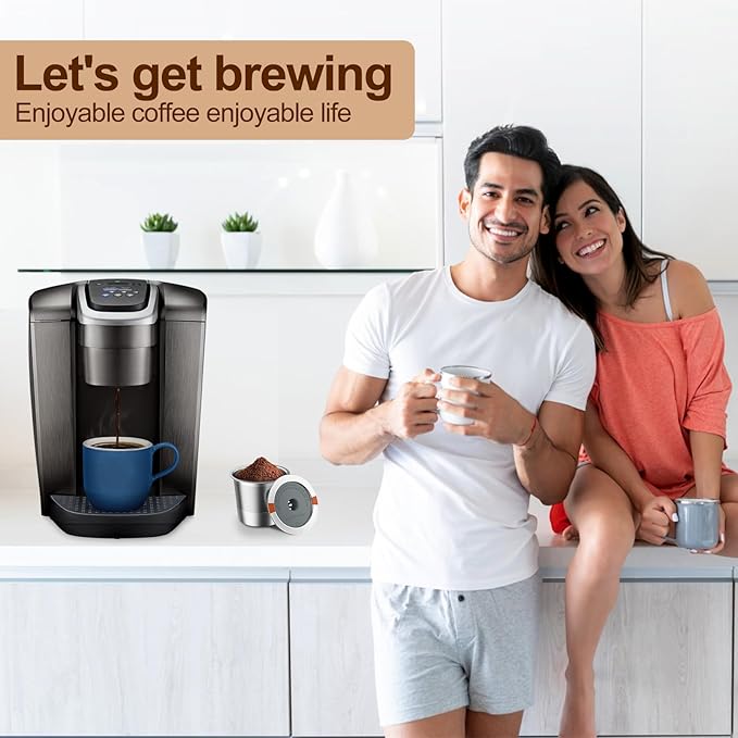 RETHONE Reusable K Cup for Keurig: Stainless Steel K Cup Coffee Pods Compatible with Keurig 1.0 & 2.0 Coffee Makers Machine, BPA-Free Refillable Coffee Filters with Tight Seal, Easy to Clean