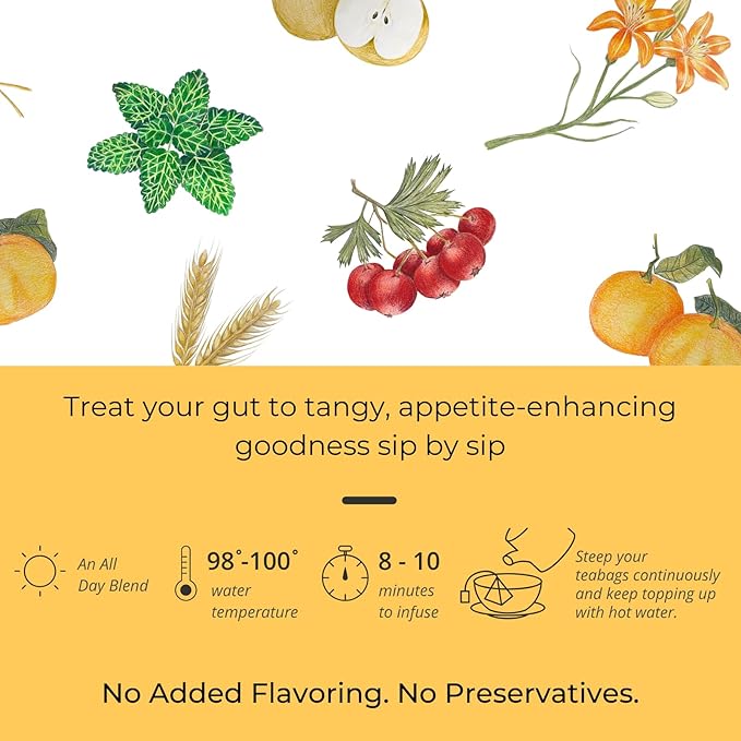 Tily Tea Good Gut Herbal Tea - Natural Prebiotic Tea for Digestive Support - Caffeine Free - 10 Plastic-Free Tea Bags