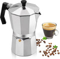 Aluminum 3 Cup 150ml Moka Pot Express Coffee Maker Stovetop Espresso Percolator Coffeemaker Italian Classic Style Brewing Greca Cafe Mocha Machine for Cafeteras Lover Camping Travel and Home Use 5oz