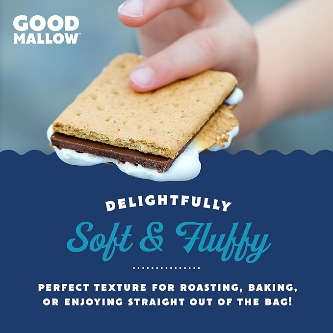 GoodMallow Vegan Marshmallows - Large Kosher Gluten Free Dairy Free Healthy Marshmallows - Natural Gelatin Free for Hot Chocolate, Smores, Baking - Nothing Artificial - Raspberry