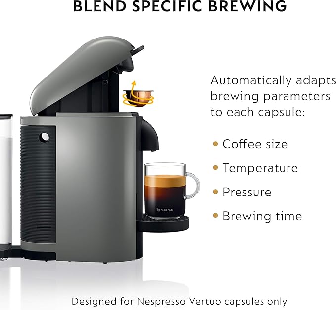 Breville Nespresso VertuoPlus Coffee and Espresso Machine by Breville,8 ounce,Grey