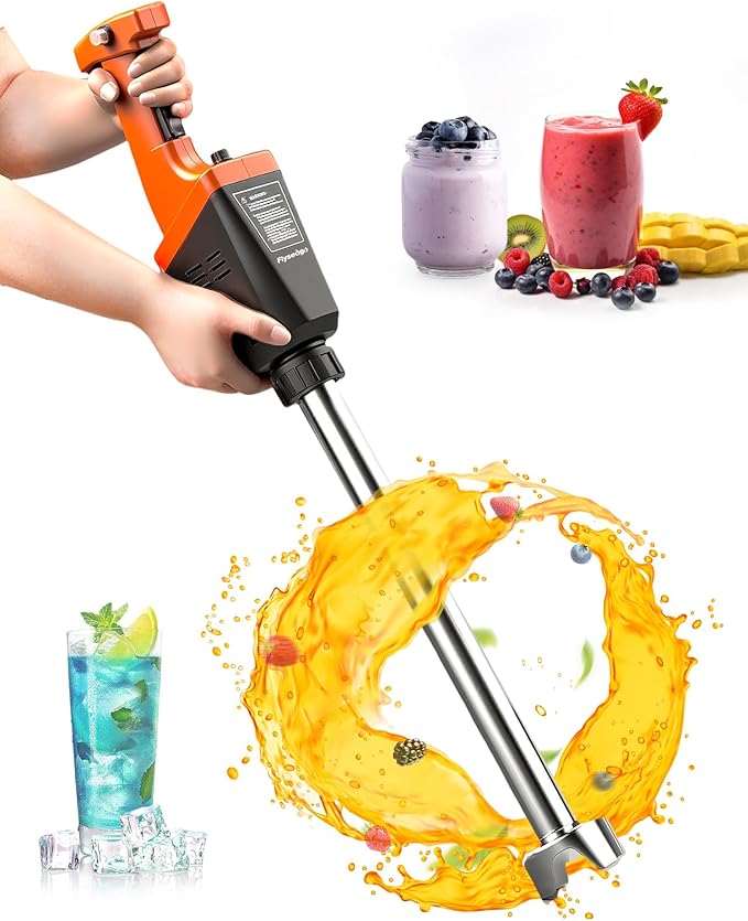 750W Commercial Immersion Blender Brushless DC Motor Hand Held Blenders Heavy Duty Variable Speed Mixer with 21 Inch Removable Shaft 50-Gallon Capacity Multifunction Pro