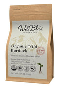 Wild Bliss Organic Burdock Root Tea - Caffeine Free Herbal Detox Support - Pharmacopoeia Quality - 75 Plant Based Tea Bags