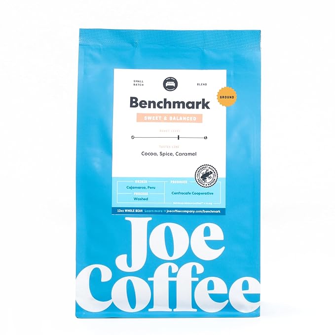 Joe Coffee Company - Benchmark Ground Specialty Coffee, 12 oz Bag | NYC Roaster, Rainforest Alliance Certified, Kosher, Climate-Friendly