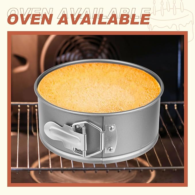 4 Pcs 6 Inch Non Stick Springform Pan with Removable Bottom Carbon Steel Round Springform Cheesecake Pan with Stainless Steel Spring Buckles for Baking Kitchens Restaurant(Gray)