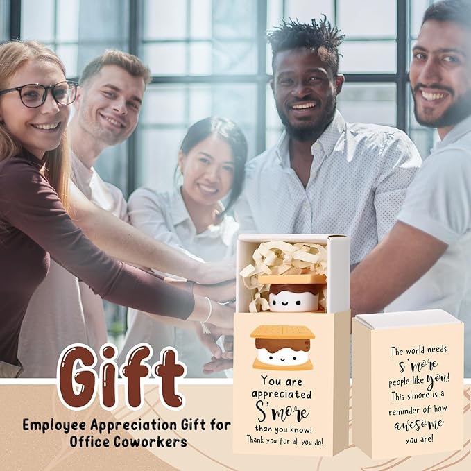 Wettarn 50 Sets S'more Appreciation Gifts Bulk Marshmallow with Box Party Favors Christmas Vet Tech Thank You Gift Rewards for Teacher Employee Nurse Coworkers Staff Team