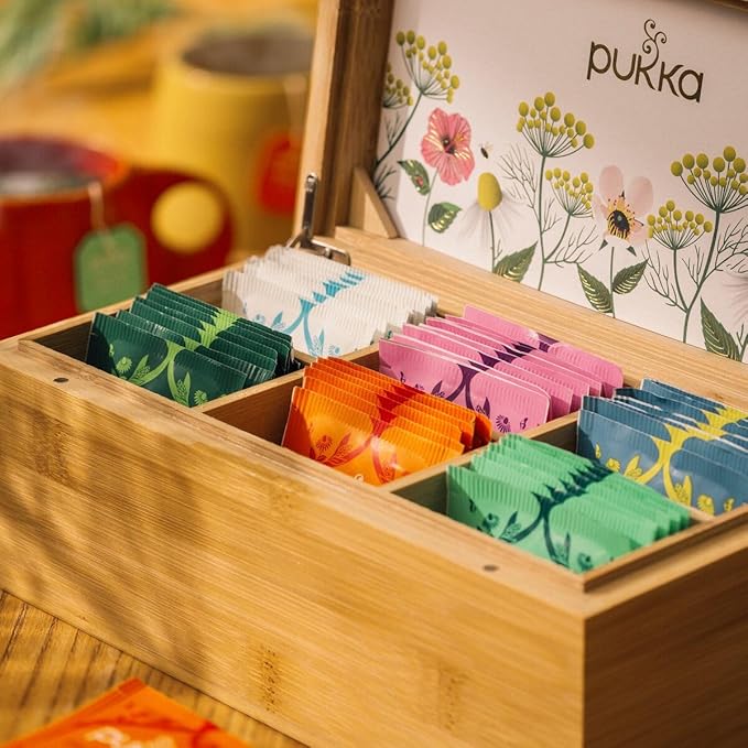 Pukka Limited Edition Discovery Chest, Premium Selection of Infused Organic Teas, Comes in Gift Ready Bamboo Box, Exquisite Herbal Teabag Assortment, Ideal for Tea & Infusion Lovers, 42 Assorted Bags