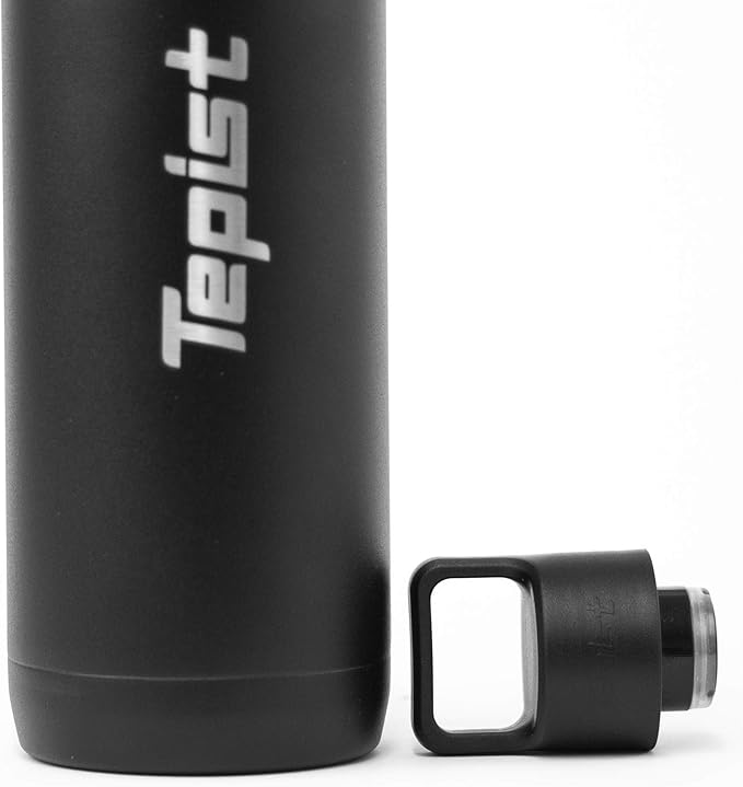ThirtyO 30oz Stainless Steel Bottle Compatible with Sodastream Machines | Powder Coated Black | Vacuum Sealed | Double Walled | Leak-Proof | Easy to Carry | Reusable Bottle