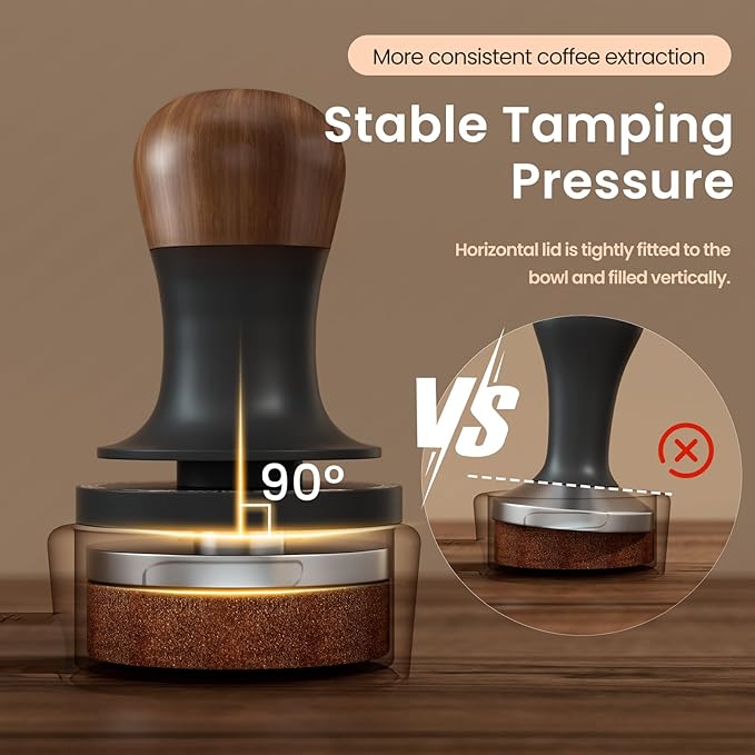 MHW-3BOMBER 58mm Espresso Tamper - 3 Spring Loaded Coffee Tamper with Sound Feedback - Barista Tamper Tool Espresso with 15lb / 30lbs Replacement Springs - Fits 58mm Standard Baskets T7072T-OS