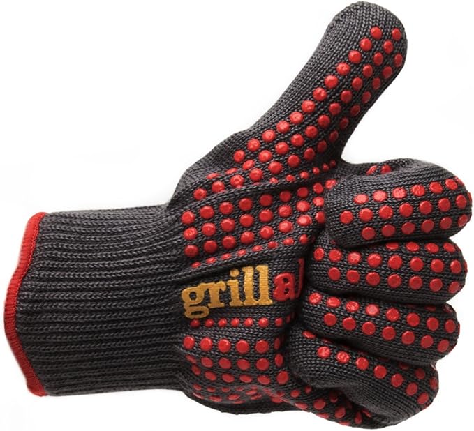 Grillaholics Barbecue Gloves, Top Cooking Gloves in Barbeque Grilling Accessories, 660°F Heat Resistant with ThermoMatrix™ Silicone, Protect Your Hands with BBQ Oven Mitts