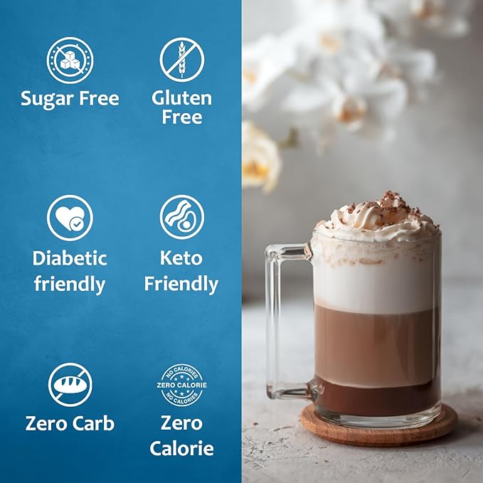 Syruvia Sugar Free Coffee Syrup, Vanilla Flavored Syrup for Drinks, Lattes, and Desserts – 25.4 fl oz
