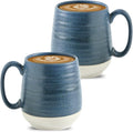 Hasense Ceramic Coffee Mugs Set of 2, 20 oz Tea Cups with Comfortable Handles, Perfect for Coffee, Latte, and Hot Beverages, Microwave and Dishwasher Safe, Deep Blue