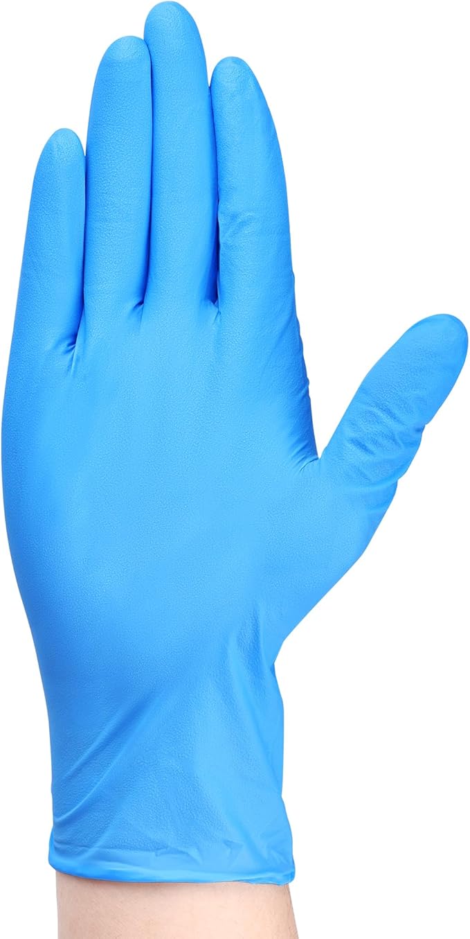 TitanFlex Heavy-Duty Blue Disposable Nitrile Gloves, Box of 100, 6-mil, Fully Textured, Powder-Free, Latex-Free, Non-Sterile
