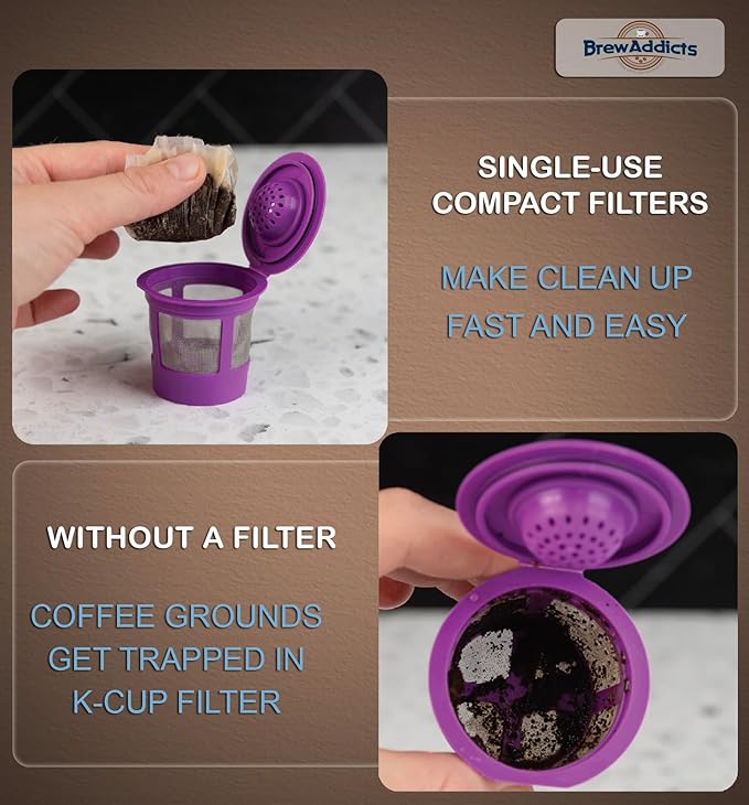 600 Paper Coffee Single-Use Filters, for Keurig Brewers and Compatible with K-Cup Pods 1.0 & 2.0 Models, White Compact Design