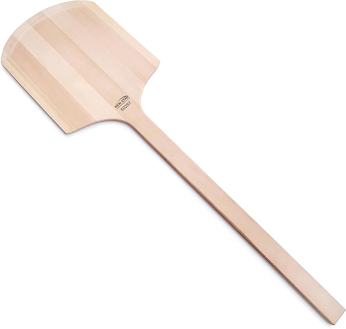 New Star Foodservice 50257 Restaurant-Grade Wooden Pizza Peel, 16" L x 12" W Plate, with 26" L Wooden Handle, 42" Overall Length