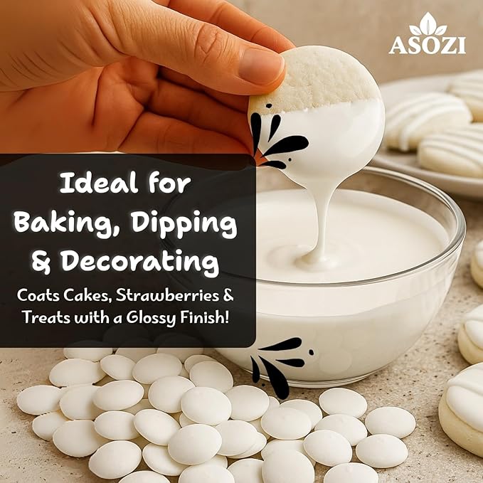 Super White Chocolate Melting Wafers 5lb – Smooth and Creamy, Perfect for Dipping, Baking, Candy Making, and Decorating Desserts – Ideal for Fountains, Coating, and Molded Chocolates (Super White Chocolate)