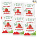 Simple Mixes Natural Gelatin Dessert, Strawberry, Healthy Snack, Dye-Free, No Gluten or Fat, Kosher, 6 Pack