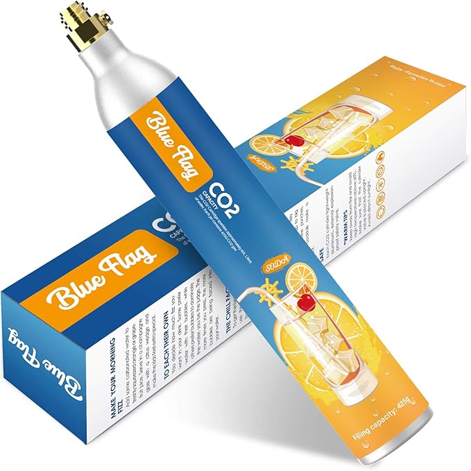 Blue Flag 60L Co2 Carbonator Compatible with Sodastream Appliances (Excluding Art, Terra Seltzer Maker), 14.5oz, Set of 1