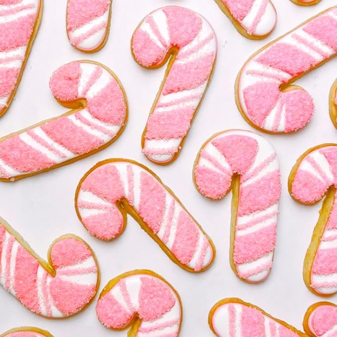 Christmas Cookie Cutters Large 6Pcs, Metal Christmas Hat Socks Candy Canes Santa Claus Ginger Man Mini Tree Shapes Cookie Cutters, 430 Stainless Steel Biscuit Fondant Doubt Cutter