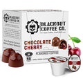 Blackout Coffee Chocolate Cherry Flavored Pods - Freshly Roasted in the USA - K-Cup Compatible Single-Serve Pods (18 Count)