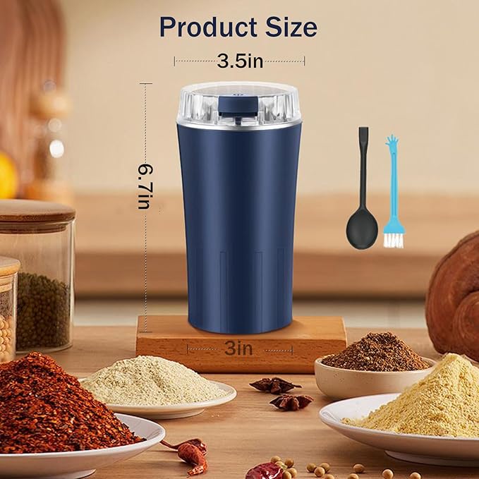 Electric Coffee Grinder, coffeeBean and Spice Grinder,300w powerful power portable With Heavy-DutyStainless Steel Grind Blades