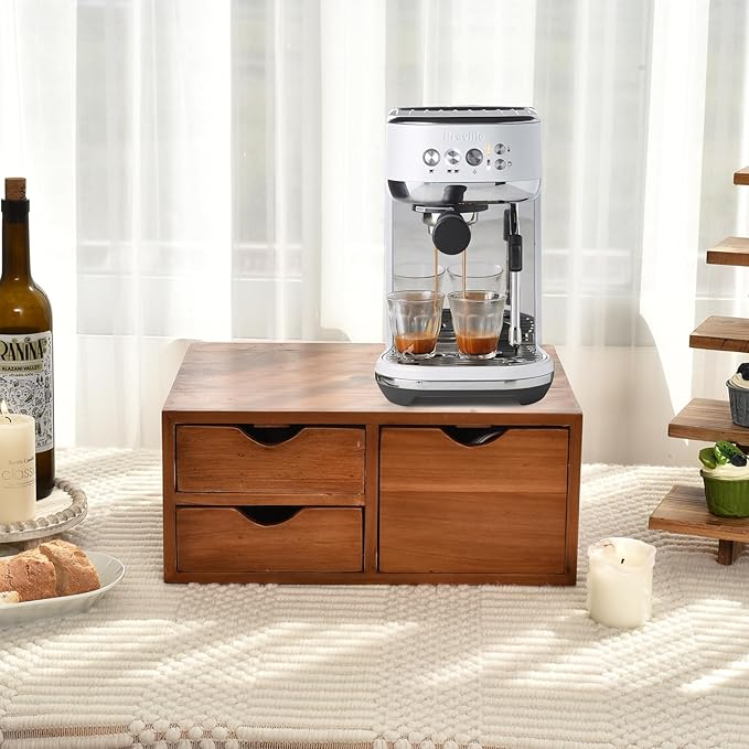 SwallowLiving Versatile Wooden Storage Drawer for Coffee Capsules - Multi-Functional Kitchen and Desk Organizer - Ideal for K-Cup Coffee Pods and Counter Organization
