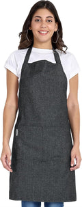 Chef Apron, Recycled Cotton Kitchen Apron with an Adjustable Neck with Long Ties, for cooking, baking