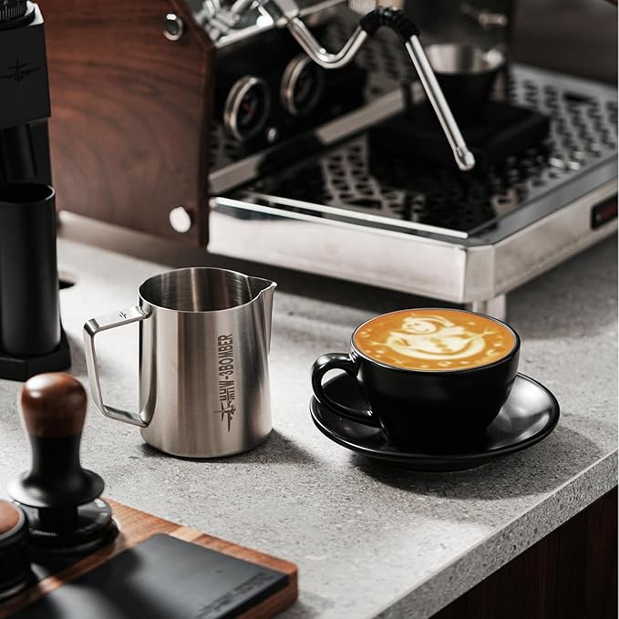 MHW-3BOMBER Espresso Milk Frothing Pitcher Steaming Pitcher Stainless Steel Milk Coffee Cappuccino Latte Art Barista Cup 20oz/600ml (Sanding) P5136S-OS