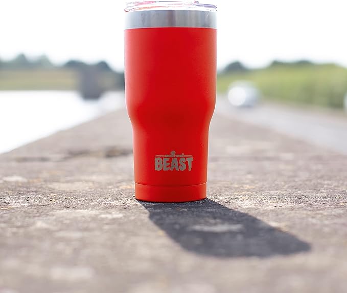 Beast 20 oz Tumbler Stainless Steel Vacuum Insulated Coffee Ice Cup Double Wall Travel Flask (Ladybug Red)
