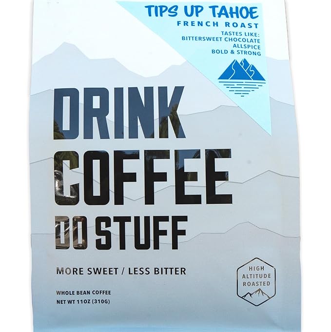 DRINK COFFEE DO STUFF, Blend, 2 Pound Bag, Whole Bean, Sweet, Chocolate, Caffeine, Organic, Lake Tahoe Coffee (Tips Up Tahoe)