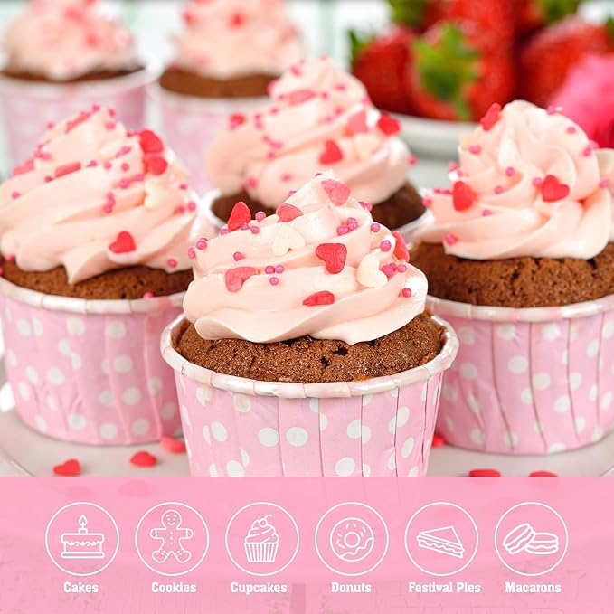 Twisweet Heart Sprinkles for Cake Decorating 12oz, Edible Red Pink and White Nonpareils Sprinkles Mix, Assorted Styles Heart Sprinkles Candy, Cupcake Topper Cookie Ice Cream Cake Decorations, Valentine Mother's Day Birthday Wedding Party Supplies