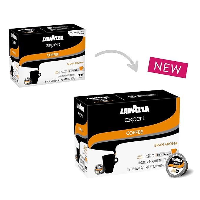 Lavazza Expert Gran Aroma Coffee Capsules, Light Roast, 100% Arabica, Compatible with Lavazza Classy Plus Machine (36 Capsules)