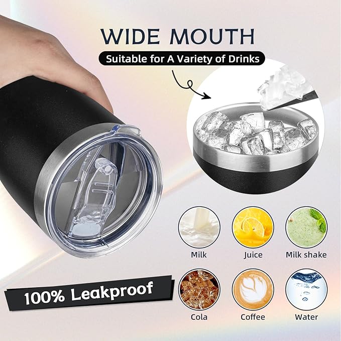 MEZMUT 20oz Coffee Tumbler with Lid and Straw Double Wall Vacuum Insulated Cup Stainless Steel Travel Mugs Insulated for Hot and Cold Leakproof Powder Coated Tumbler for Indoor and Outdoor